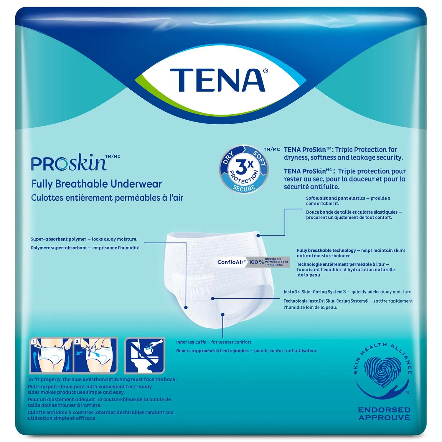 TENA Plus Protective Incontinence Underwear 34"- 44", Moderate Absorbency, Unisex, Medium, 20 Count