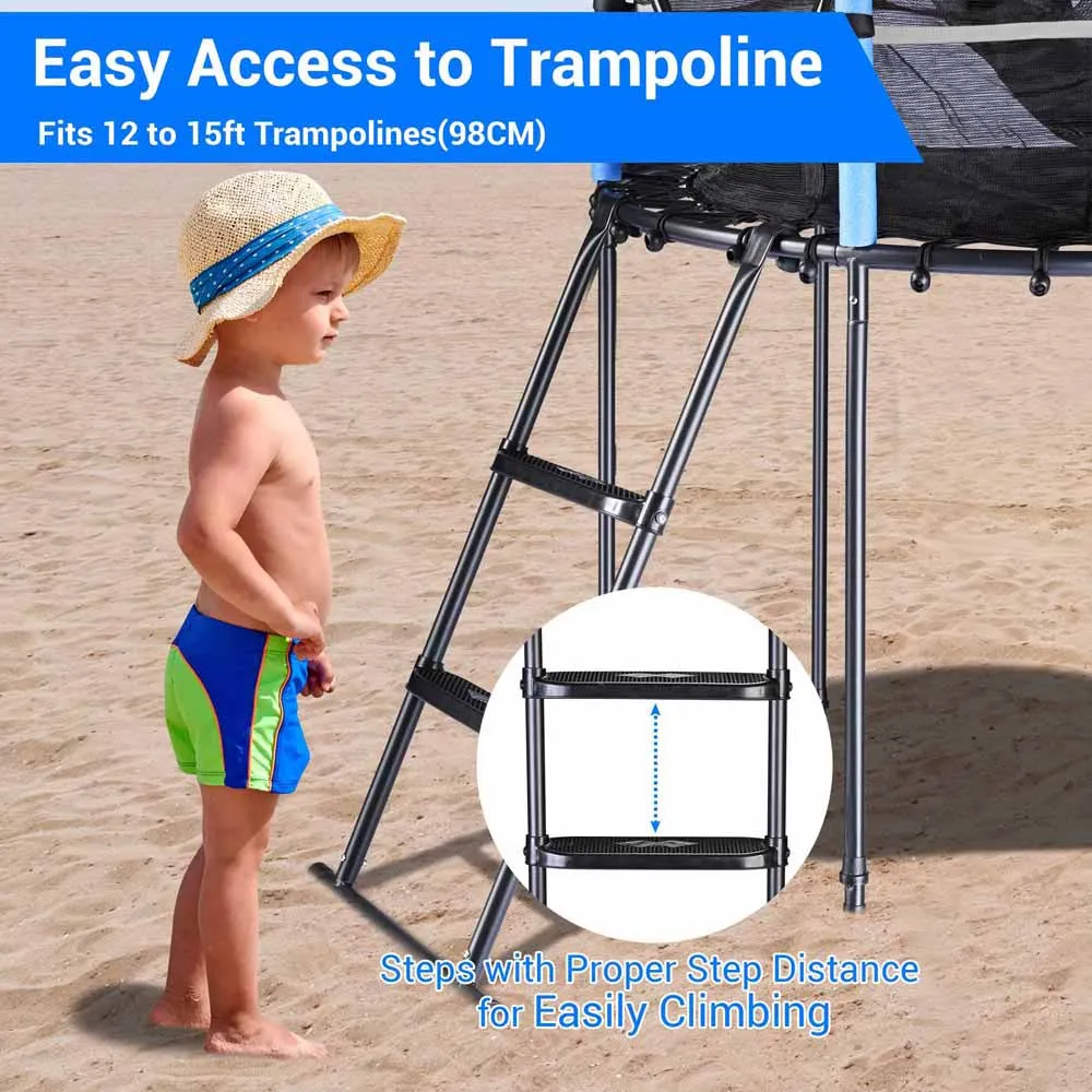 TheLAShop 39 inch Non-slip 2 Step Trampoline Ladder