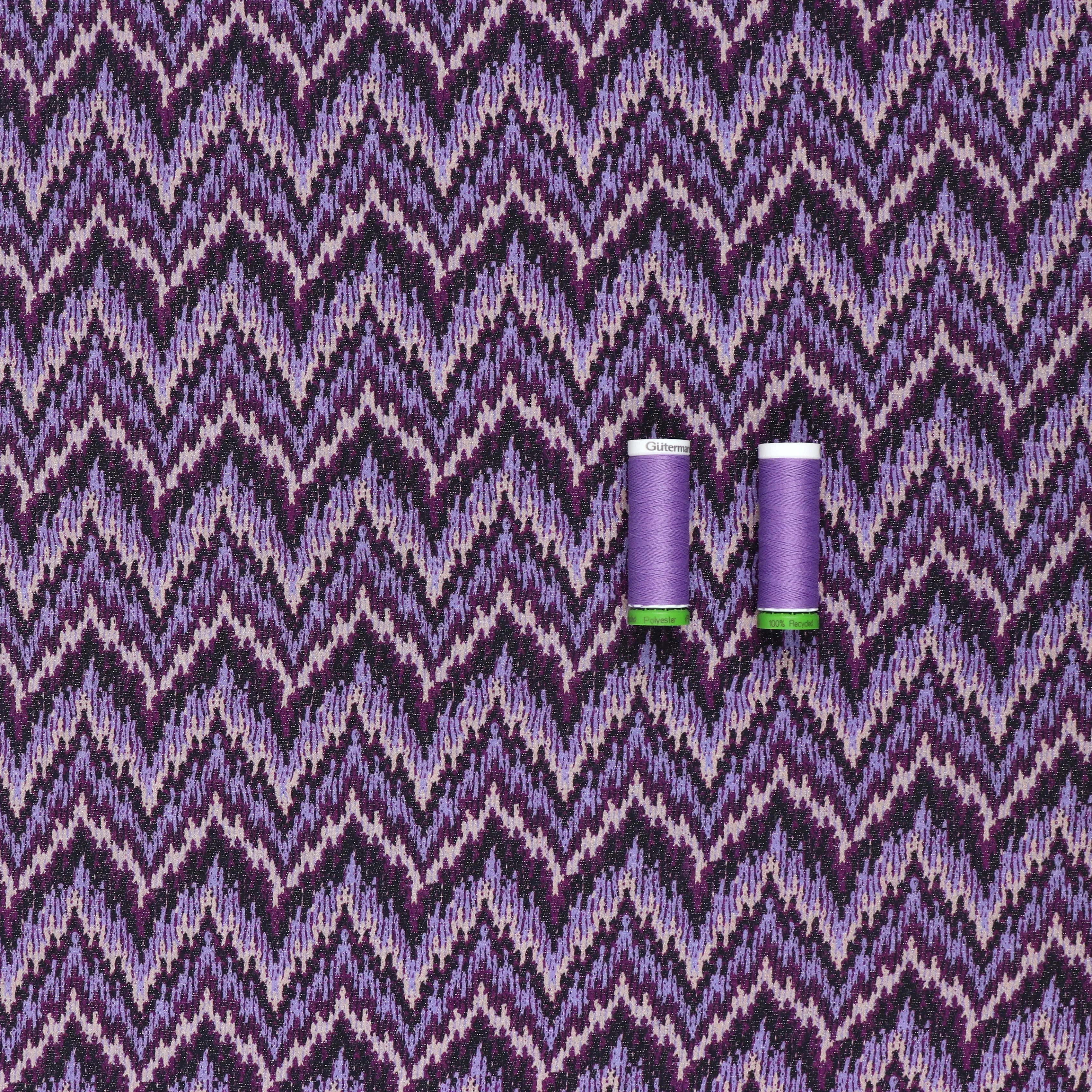 Viscose Lawn - Sparkle Zigzag - Purple