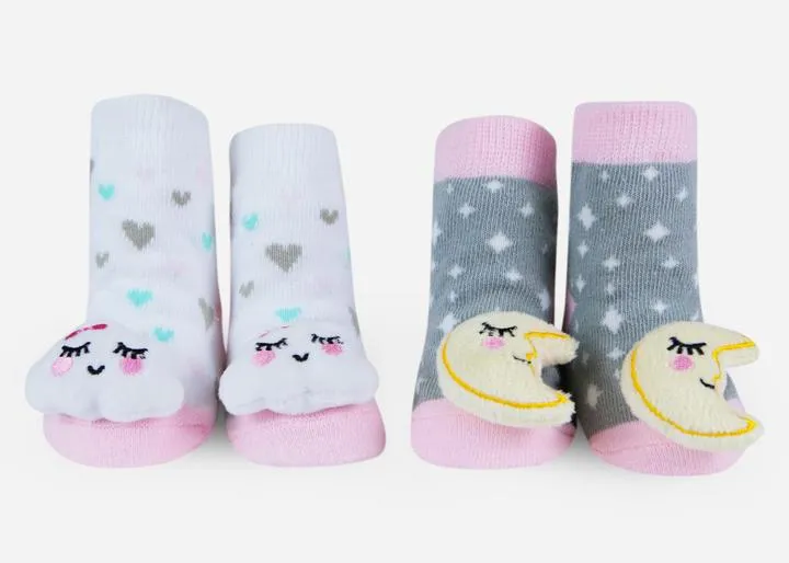 Waddle Moon and Cloud Rattle Socks