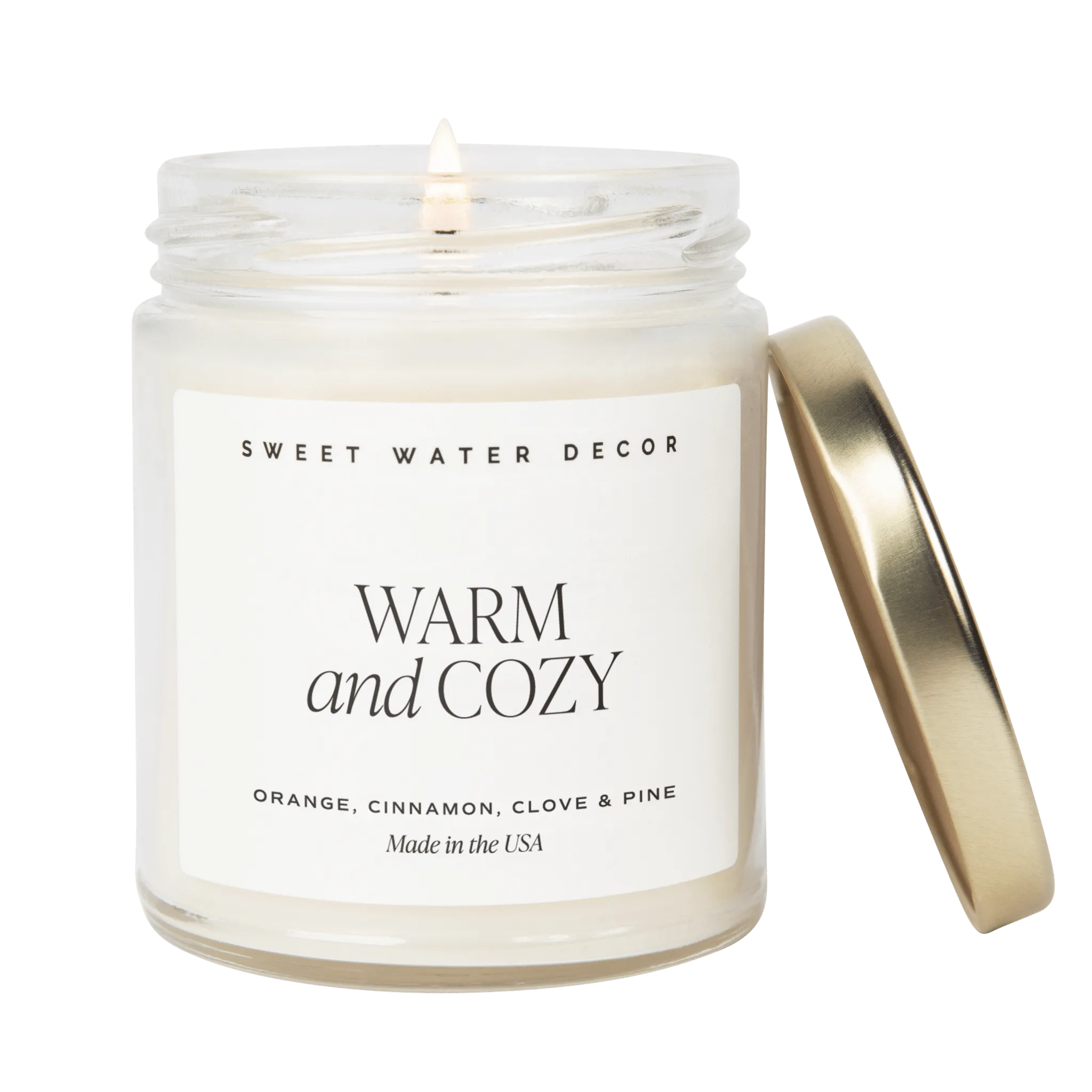 Warm and Cozy Soy Candle - Clear Jar - 9 oz