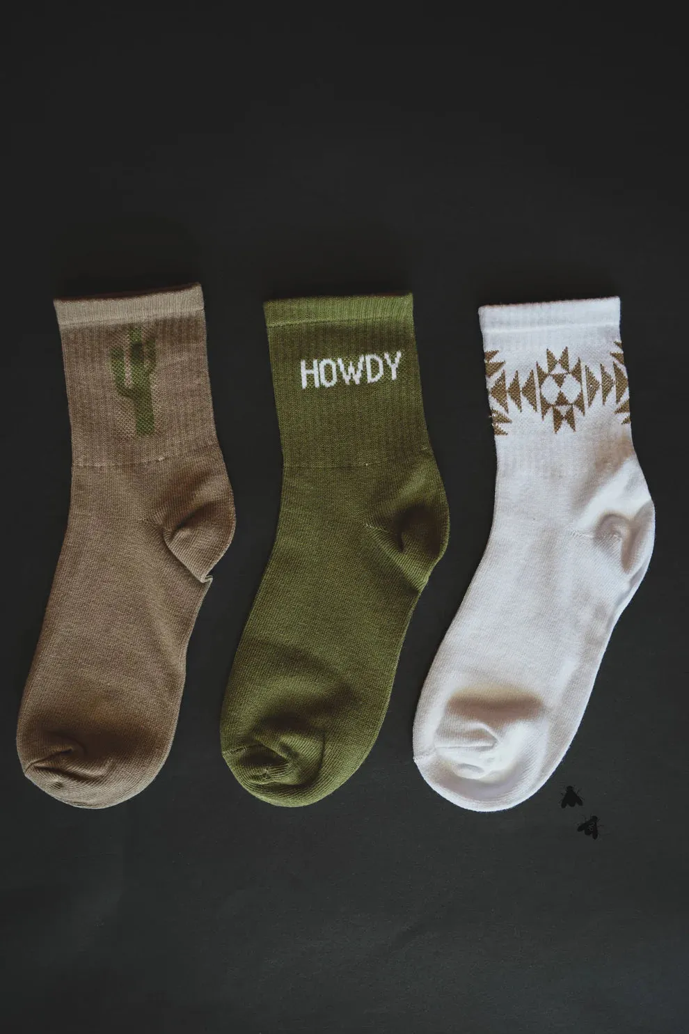 Western Crew Socks - 3 Pair Pack