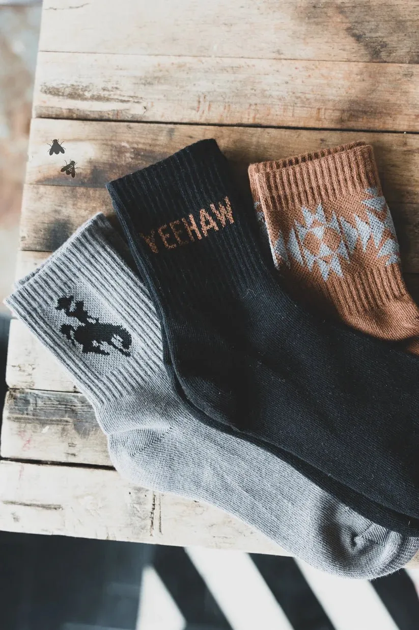 Western Crew Socks - 3 Pair Pack