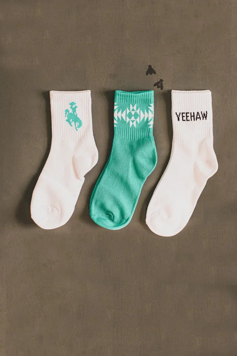 Western Crew Socks - 3 Pair Pack