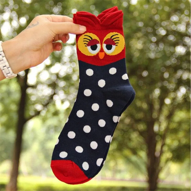 Women Cotton Animal Cartoon Design Socks