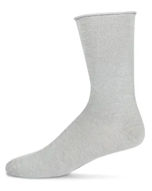 Women's Bamboo Roll Cuff, Non-Binding Crew Socks (Asst. Colors)