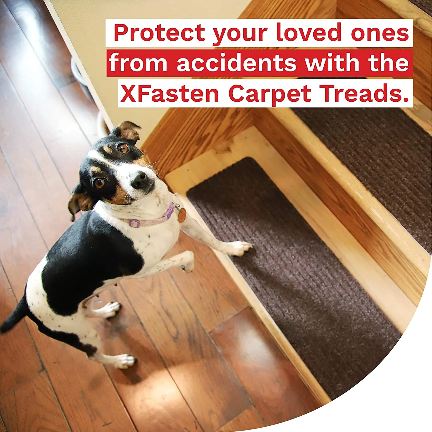 XFasten Carpet Treads | 8 Inches x 30 Inches | Set of 2 | Stripes